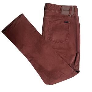 Brixton Mens Jeans Pinecone Brown Rust 34X30 Straight Leg Denim Pants
